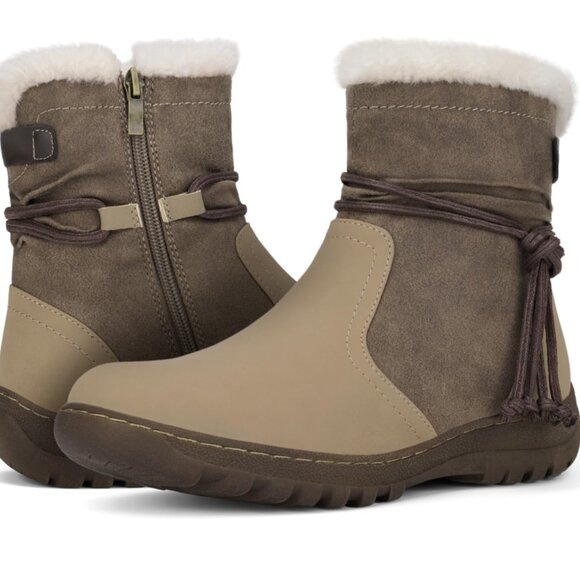 Rollda Shoes - Rollda Women's Winter Boots Faux Fur Lined Snow Boots Warm Zipper Ankle Boots